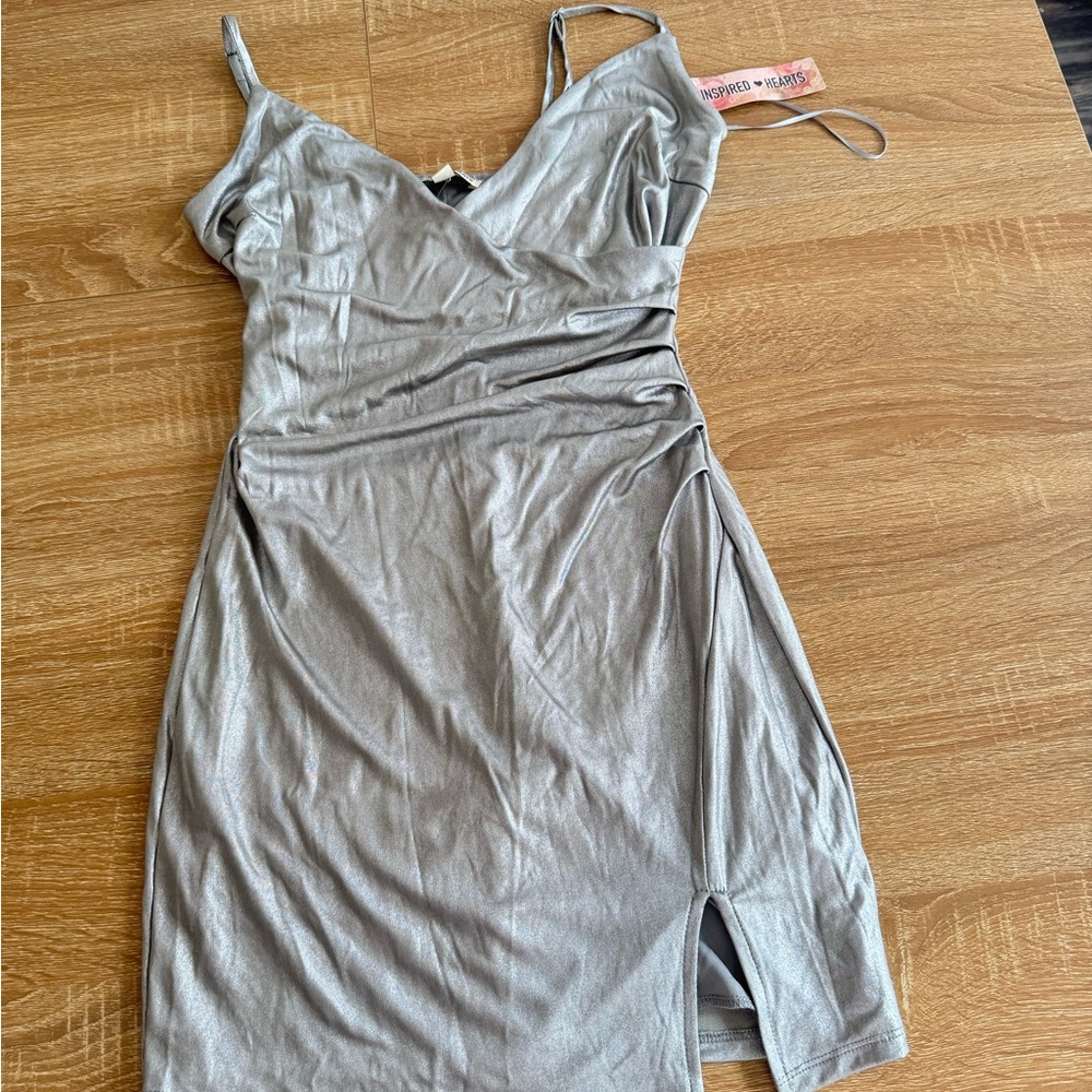 Inspired Hearts Silver Sleeveless Dress